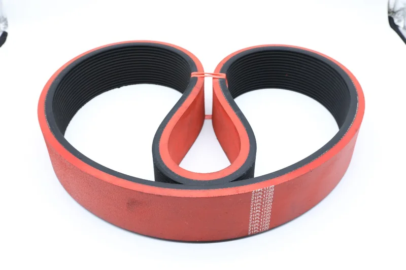Wide agricultural specialty belt sample with ribbed inner surface
